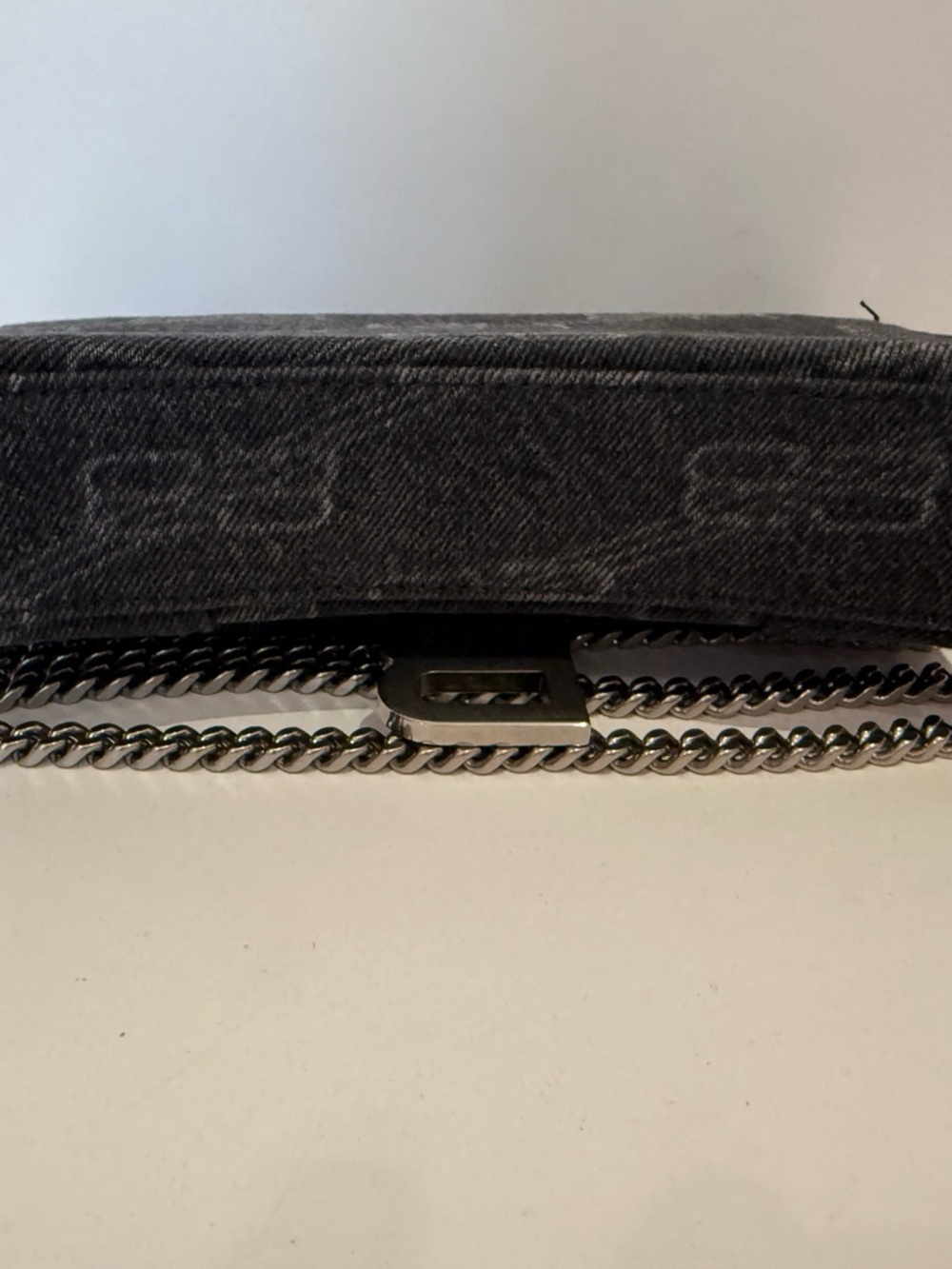 Balenciaga Black Denim BB Logo Chain Mini Bag - Picture 3 of 4